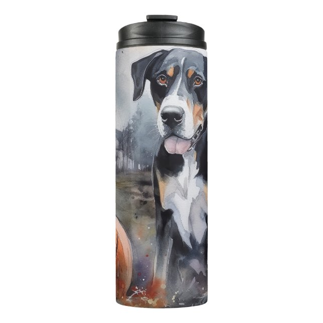 Garrafa Térmica Halloween Grande Suíço Com Pumpkins Assustado (Frente)