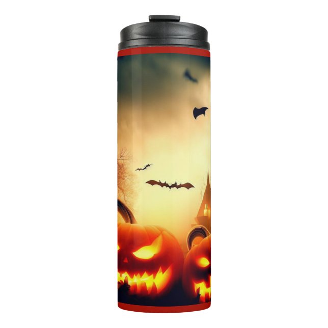 Garrafa Térmica Halloween - Jack-O-Lanternas 8 (Frente)