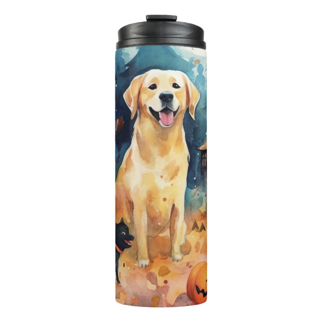 Garrafa Térmica Halloween Lappund Finlandês Com Pumpkins Assustado (Frente)