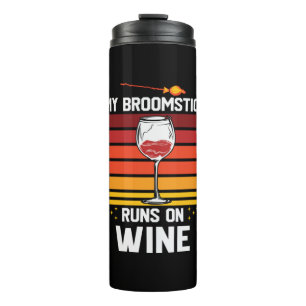 Garrafa Térmica Halloween My Broomstick Runs on Wine Birthday