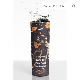 Garrafa Térmica Halloween Personalizar Texto Engraçado Dança de Es
