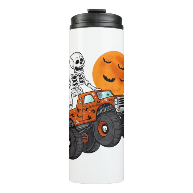 Garrafa Térmica Halloween Skeleton Riding Monster Truck (Frente)