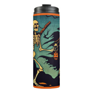 Garrafa Térmica Halloween - Skeletons Woodcut 2