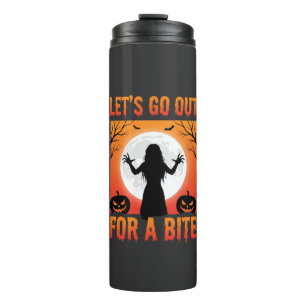 Garrafa Térmica Halloween Vamos Sair Para Uma Mordida Horror