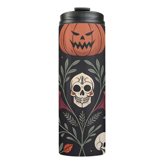 Garrafa Térmica Halloween Vibes Pattern (Frente)