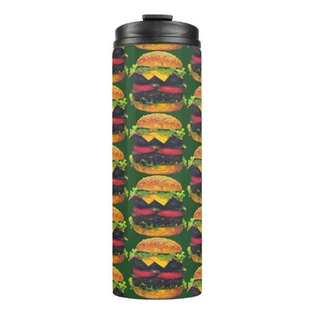 Garrafa Térmica Hamburger Duplo Deluxe com Padrão de Queijo (Frente)