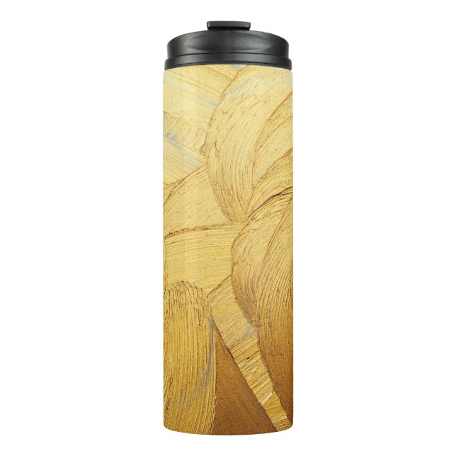 Garrafa Térmica Hand drawing paint gold brush stroke  (Frente)