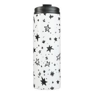 Garrafa Térmica Hand Drawn Celestial Night Sky Pattern