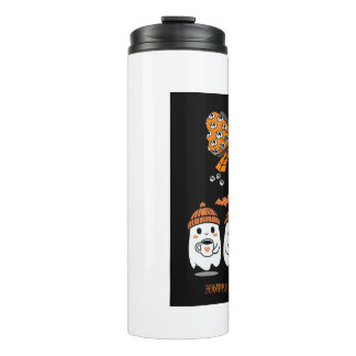 Garrafa Térmica Happy Halloween – fantômes café mignons