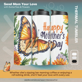 Garrafa Térmica Happy Mother's Day Butterflies & Flowers