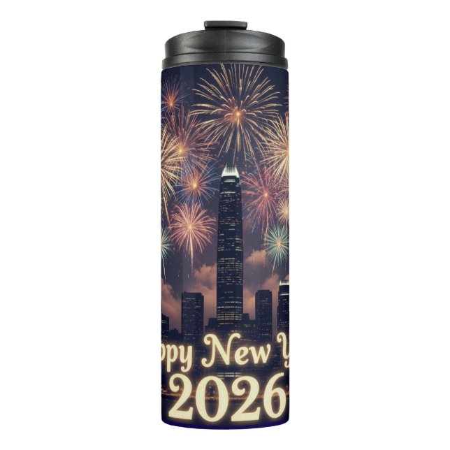 Garrafa Térmica Happy New Year Bottle | Stylish Celebration Drinkw (Frente)