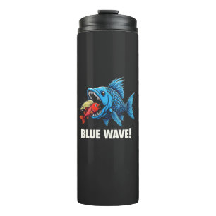 Garrafa Térmica Harris Walz Eleito Blue Waves Democrat Fish