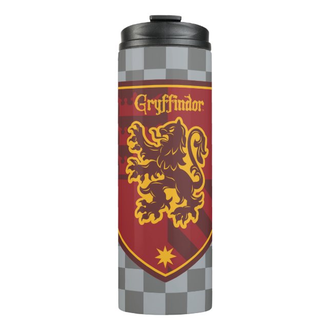 Garrafa Térmica Harry Potter | Brasão de Orgulho da Casa Gryffindo (Frente)