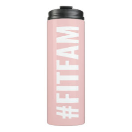 Garrafa Térmica Hashtag Ajustado Fam Cor-de-rosa branco Slogan mod