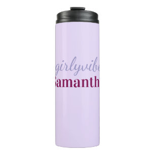 Garrafa Térmica hashtag girlyvibes roxo claro rosa vibrações femin
