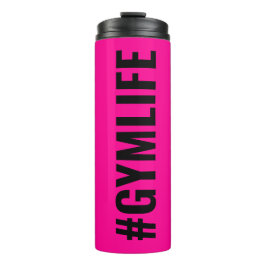 Garrafa Térmica Hashtag Gymlife Hot Pink Black Modern Slogan