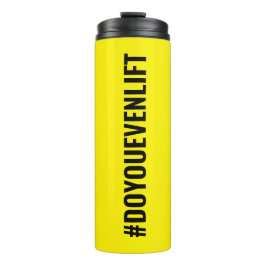 Garrafa Térmica Hashtag Você Levanta O Slogan Preto Amarelo