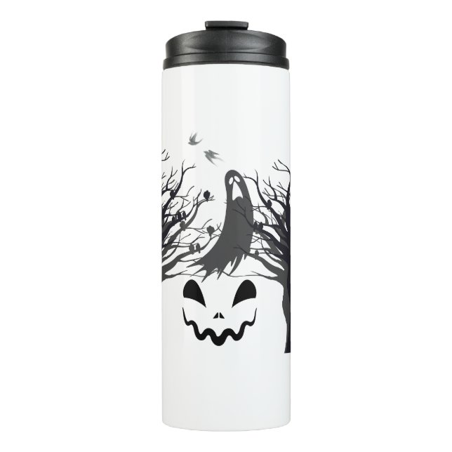 Garrafa Térmica Haunted Forest Ghost Thermal Tumbler – Dark & Spoo (Frente)