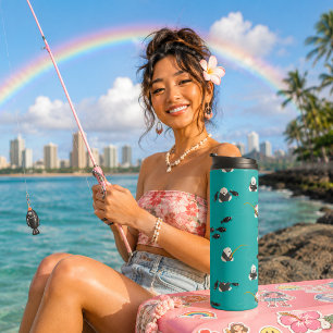 Garrafa Térmica Hawaii Kawaii Musubi Pesca