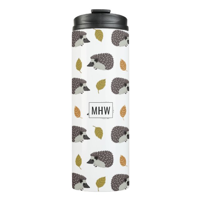 Garrafa Térmica Hedgehog Patterno monograma personalizado (Frente)