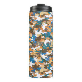 Garrafa Térmica High-contrast Urban Digital Camouflage Pattern 