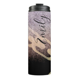 Garrafa Térmica Hip Hop Chain Faux Sparkles Nome Monograma