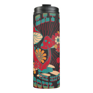 Garrafa Térmica Hippie Soul Trip Summer Vintage Mushroom