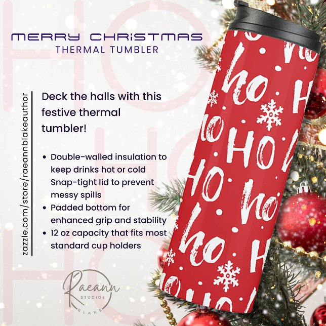Garrafa Térmica Ho-Ho Feliz Tumbler de Natal (Criador carregado)