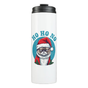 Garrafa Térmica Ho ho não - gato engraçado e rabugento de papai no