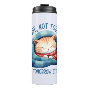 Garrafa Térmica Hoje Não, Não Amanhã - Apresentado Humor Gato