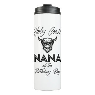Garrafa Térmica Holly Cow Nana Da Vaca Do Bairthday Boy Highland C