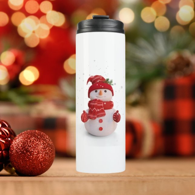 Garrafa Térmica Homem de neve tridimensional do Natal (Criador carregado)