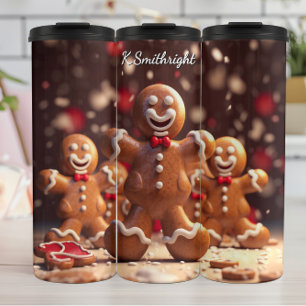 Garrafa Térmica Homem de Pão de Gengibre Sorridente
