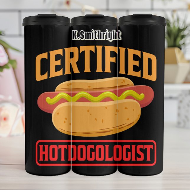 Garrafa Térmica Hotdogologista certificado Design de Gráfico Engra (Criador carregado)