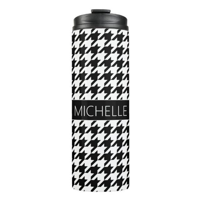 Garrafa Térmica Houndstooth BW Personalizado (Frente)