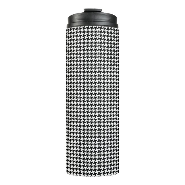 Garrafa Térmica houndstooth pattern black and white (Frente)