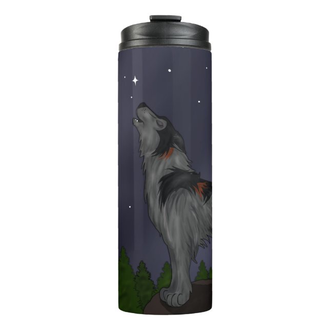 Garrafa Térmica Howling Wolf (Cinza) (Frente)
