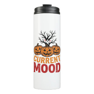 Garrafa Térmica Humor Atual Abóbora de Halloween Camisa Vintage De