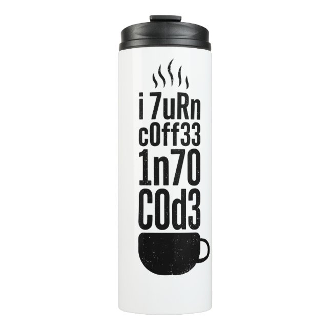 Garrafa Térmica Humor de Programador – Café em Código (Frente)