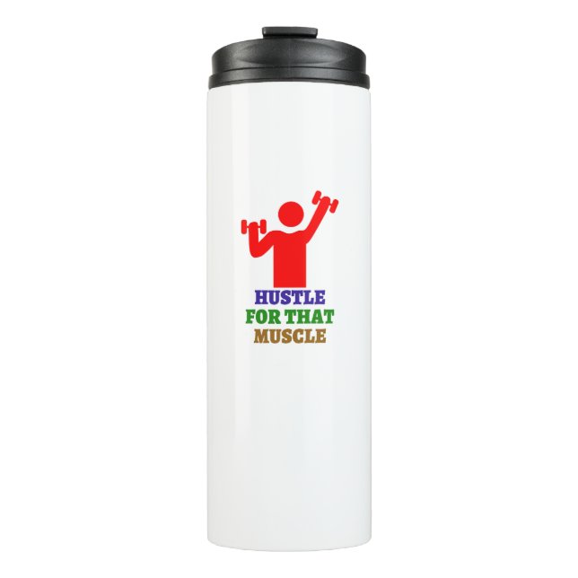 Garrafa Térmica Hustle para aquele músculo | As melhores ofertas d (Frente)