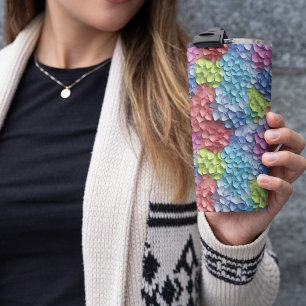 Garrafa Térmica Hydrangea 3D Floral