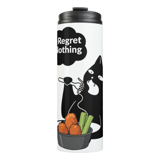 Garrafa Térmica I Regret Nothing” Cat Eating Tea mug (Frente)