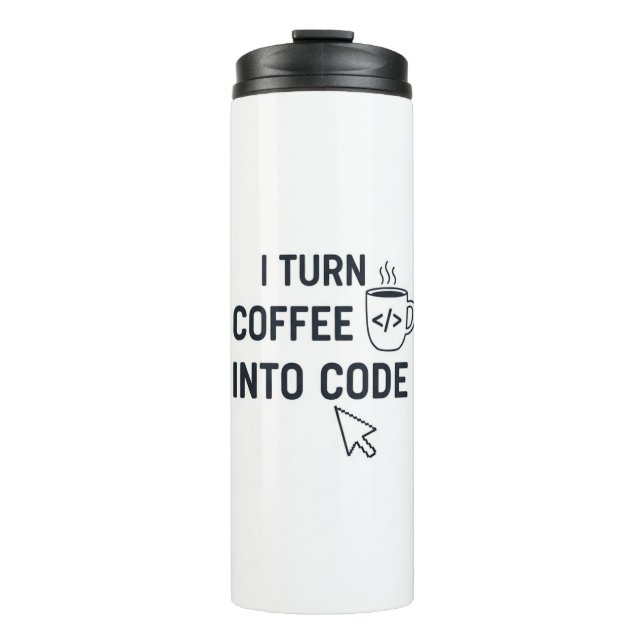 Garrafa Térmica I Turn Coffee Into Code - Funny Programmer Quote (Frente)