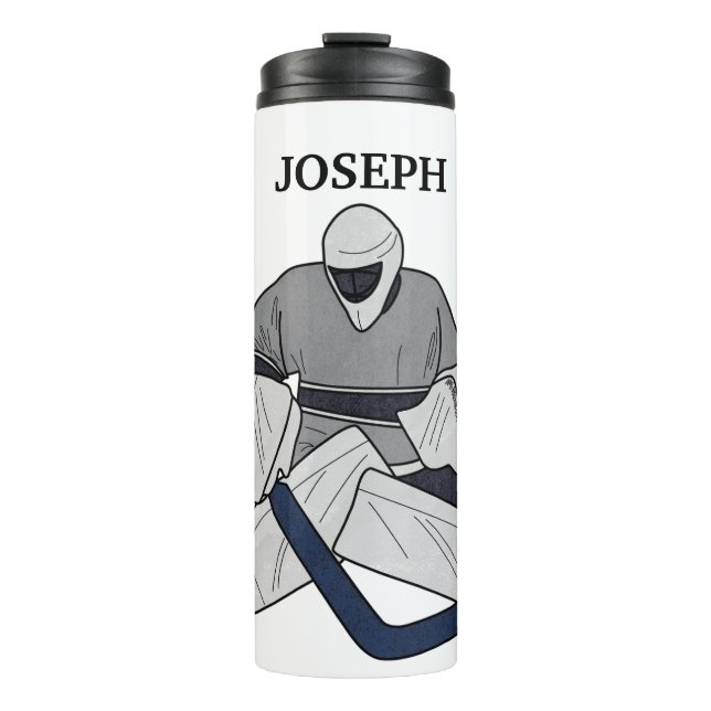 Garrafa Térmica Ice Hockey Goalie Personalizou Tumbler Térmico (Frente)