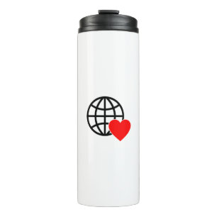 Garrafa Térmica Ícone do Mundo do Amor   Design de Verão do Heart 