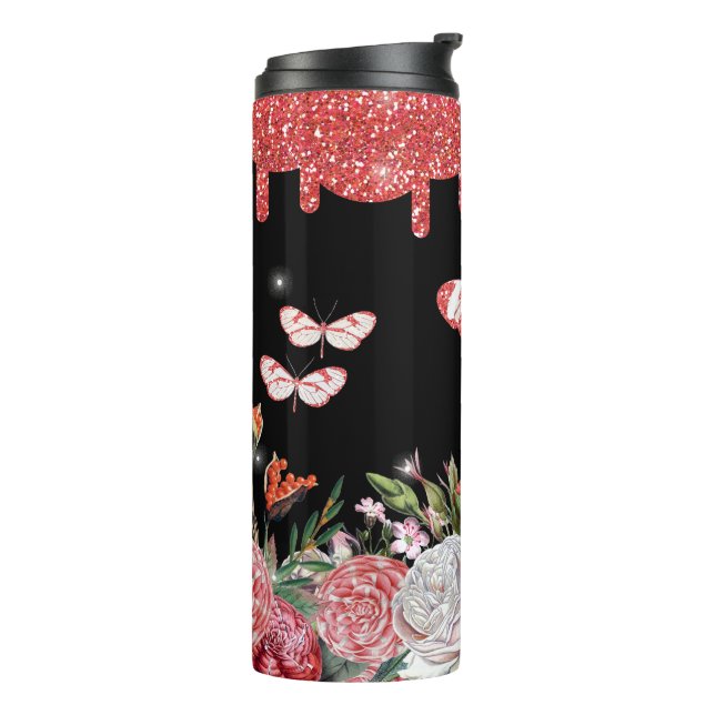 Garrafa Térmica Ícone Elegante de Coral (Giro à esquerda)