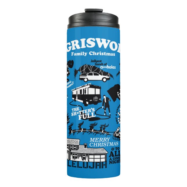 Garrafa Térmica Ícones e cotações das férias de Natal (Frente)