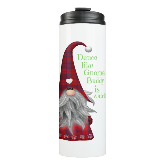 Garrafa Térmica Ideias de Presentes de Natal Gnome Buddy está Obse (Frente)