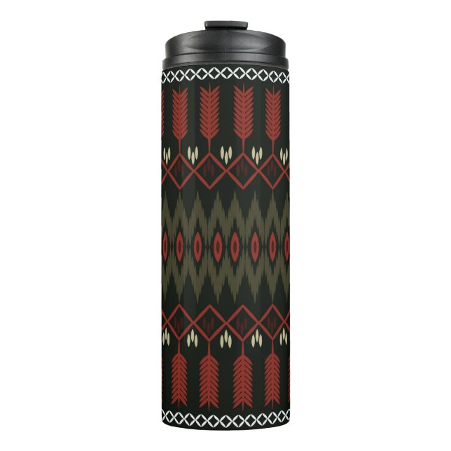 Garrafa Térmica ikat Pattern. Encaminhamento geométrico sem costur (Frente)