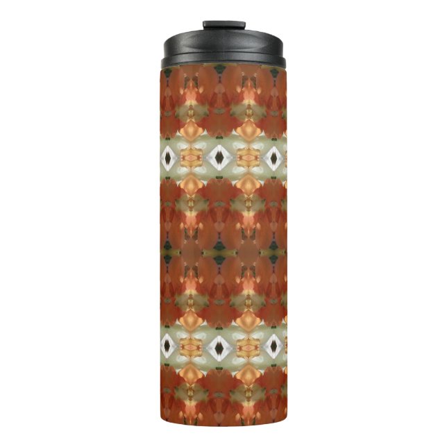 Garrafa Térmica Ikat verde e âmbar 11 (Frente)